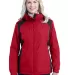 Port Authority Ladies Barrier Jacket L315 Rich Red/Black front view