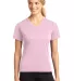 Sport Tek Dri Mesh Ladies V Neck T Shirt L468V Pink front view