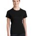 Sport Tek Ladies Dry Zone153 Raglan Accent T Shirt Black front view