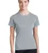 Sport Tek Ladies Dry Zone153 Raglan Accent T Shirt Silver front view