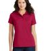 Port Authority Ladies Poly Bamboo Blend Pique Polo in Red front view