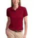 Port Authority Ladies Poly Bamboo Charcoal Birdsey Rich Red front view