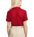 Port Authority Ladies Silk Touch153 Piped Polo L50 in Red/steel grey back view