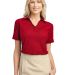Port Authority Ladies Silk Touch153 Piped Polo L50 in Red/steel grey front view