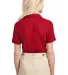 Port Authority Ladies Silk Touch153 Piped Polo L50 Red/Steel Grey back view