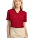 Port Authority Ladies Silk Touch153 Piped Polo L50 Red/Steel Grey front view
