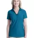 Port Authority Ladies Horizontal Texture Polo L514 Peacock Blue front view