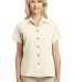 Port Authority Ladies Patterned Easy Care Camp Shi in Ivory front view