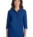 Port Authority Ladies Silk Touch153 34 Sleeve Polo in Royal front view