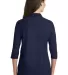 Port Authority Ladies Silk Touch153 34 Sleeve Polo Navy back view