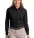 Port Authority Ladies Long Sleeve Easy Care  Soil  Black front view