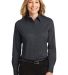 Port Authority Ladies Long Sleeve Easy Care Shirt  in Cl navy/lt stn front view