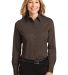 Port Authority Ladies Long Sleeve Easy Care Shirt  in Coffee bean/st front view