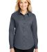 Port Authority Ladies Long Sleeve Easy Care Shirt  in Steel grey front view