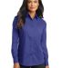 Port Authority Ladies Long Sleeve Value Poplin Shi in Med. blue front view