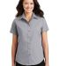 Port Authority Ladies Short Sleeve Value Poplin Sh in Grey front view