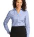Port Authority Ladies Crosshatch Easy Care Shirt L in Chambray blue front view