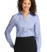 Port Authority Ladies Crosshatch Easy Care Shirt L Chambray Blue front view