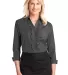 Port Authority Ladies Crosshatch Ruffle Easy Care  Soft Black front view