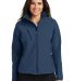 Port Authority Ladies Textured Soft Shell Jacket L in Insignia blue front view