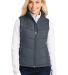 Port Authority Ladies Puffy Vest L709 in Dark slate front view
