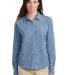 Port  Company Ladies Long Sleeve Value Denim Shirt Faded Blue front view