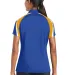 Sport Tek Ladies Tricolor Micropique Sport Wick Po in Tr roy/gold/wh back view