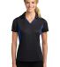 Sport Tek Ladies Side Blocked Micropique Sport Wic in Black/true ryl front view