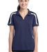 Sport Tek Ladies Tricolor Shoulder Micropique Spor in Tr nvy/blk/wht front view