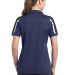 Sport Tek Ladies Tricolor Shoulder Micropique Spor in Tr nvy/blk/wht back view