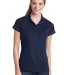 Sport Tek Ladies Contrast Stitch Micropique Sport  True Navy/Wht front view