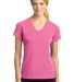 Sport Tek Ladies Ultimate Performance V Neck LST70 in Bright pink front view