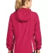 Sport Tek Ladies Colorblock Hooded Jacket LST76 Pink Rasp/Wht back view