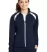 Sport Tek Ladies Tricot Track Jacket LST90 in True navy/whit front view