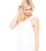 BELLA 1080 Womens Ribbed Tank Top WHITE side view