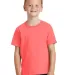 Port & Company Youth Essential Pigment Dyed Tee PC Neon Coral front view