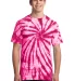 Port  Company Essential Tie Dye Tee PC147 Pink front view