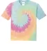 Port & Company Youth Essential Tie Dye Tee PC147Y Pastel Rainbow front view