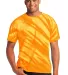 Port  Company Essential Tiger Stripe Tie Dye Tee P Gold front view