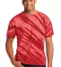 Port  Company Essential Tiger Stripe Tie Dye Tee P Red front view