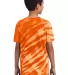 Port  Company Youth Essential Tiger Stripe Tie Dye Orange back view