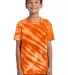 Port  Company Youth Essential Tiger Stripe Tie Dye Orange front view