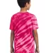 Port & Company Youth Essential Tiger Stripe Tie Dy Pink back view