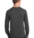 Port  Company Long Sleeve 54 oz 100 Cotton T Shirt Charcoal back view