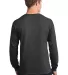 Port  Company Long Sleeve 54 oz 100 Cotton T Shirt Dark Hthr Grey back view