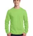 Port  Company Long Sleeve 54 oz 100 Cotton T Shirt Lime front view
