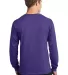 Port  Company Long Sleeve 54 oz 100 Cotton T Shirt Purple back view