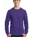 Port  Company Long Sleeve 54 oz 100 Cotton T Shirt Purple front view