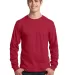 Port  Company Long Sleeve 54 oz 100 Cotton T Shirt Red front view