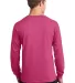 Port  Company Long Sleeve 54 oz 100 Cotton T Shirt Sangria back view